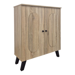 Dulap pentru pantofi Cathi, 2 usi, 3 polite, 9 perechi, Sonoma, 80 x 34 x 95 cm - Img 3