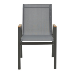 Fotoliu de exterior, Model Azelie, culoare gri inchis, aluminiu si textil, 77x55x94 cm - Img 11