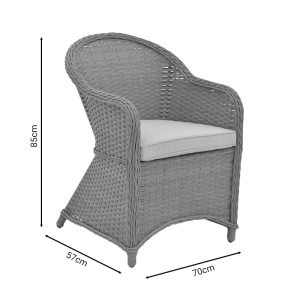 Fotoliu de exterior, Model Hadrian, culoare maro, rattan si textil, 70x57x85 cm - Img 16
