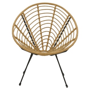 Fotoliu de exterior, Model Naoki, culoare natural si negru, metal si poliratan, 78x74x87 cm - Img 11