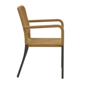 Fotoliu de exterior, Model Norture, culoare antracit si natural, aluminiu si poliratan, 57x61x85 cm - Img 8