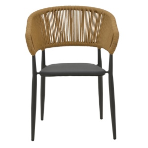 Fotoliu de exterior, Model Raven, culoare natural si antracit, rattan si textil, 57x62x78 cm - Img 5