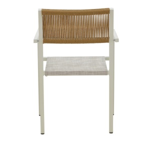 Fotoliu de exterior, Model Savor, culoare alb si natural, aluminiu si textil, 55x58x63 cm - Img 11