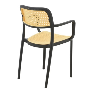 Fotoliu de exterior, Model Westley, culoare bej si negru, Polipropilena, 58x47x81 cm - Img 10