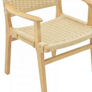 Fotoliu Olivier lemn de fag culoare lemn natural funie culoare lemn naturala 62x60x85cm - Img 5