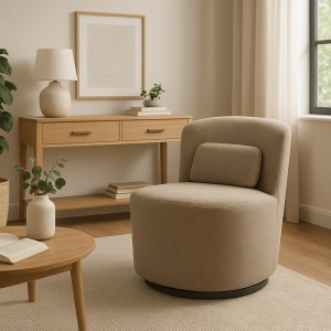 Fotoliu Rotativ Model Swish, Bej, 63x76x76.5 cm - Img 2