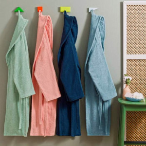 Halat de baie Unisex Salyaka Albastru, Marime L / XL (Bumbac 100%) - Img 2