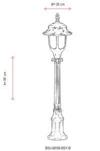 Lampadar de exterior 68180 Negru 95x25 cm - Img 3