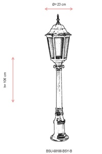 Lampadar de exterior Baraka Alb 106x23 cm - Img 3