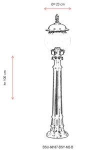 Lampadar de exterior M2B Negru 23x23 cm - Img 3