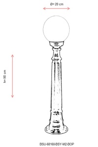 Lampadar de exterior M2BOP Alb 90x20 cm - Img 3