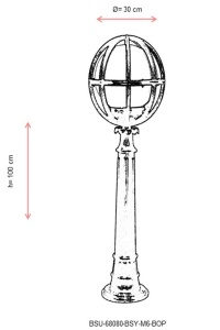 Lampadar de exterior M6BOP Negru 100x30 cm - Img 3