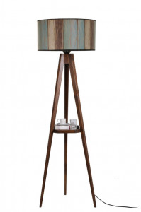 Lampadar Sehbali tripod lambader ceviz silindir renkli abajurlu Multicolor - Img 2