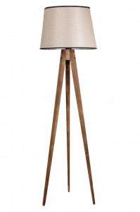 Lampadar Tripod Yanık Lambader Pramit Açık Hasır Abajurlu Maro - Img 2
