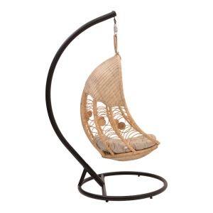 Leagan de Gradina Model Labreone, Bej/Negru, 82x82x200 cm - Img 2