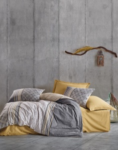 Lenjerie de pat 1 Persoana Model Nedra Beige