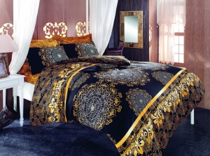 Lenjerie de pat 1 Persoana Model Osmanlı Yellow