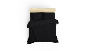 Lenjerie de pat dublu, Bumbac 100% Satinat Model Stripe Anthracite - Img 2