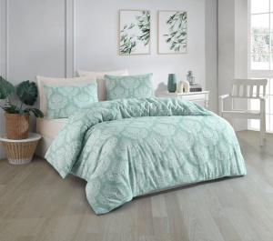Lenjerie de pat dublu Model Post Water Green