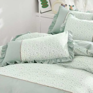 Lenjerie Finet cu Broderie si Volanase, 4 Piese Melor Aqua - Img 2