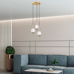 Lustra Skew Auriu 55x185x55 cm - Img 1