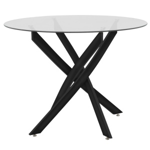 Masă Antoro, transparent/negru, 100x100x75 cm - Img 2