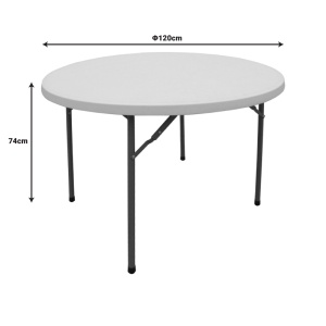 Masă de exterior pliabilă Model Comfort, Alb, D120x74 cm - Img 3