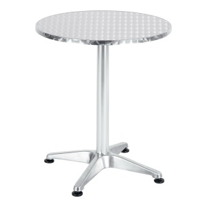 Masa de gradina, Model Lazo, culoare crom, aluminiu cromat, D60x70 cm - Img 1