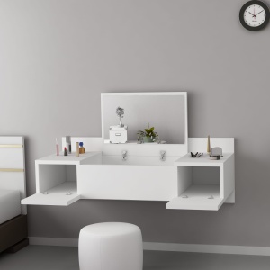 Masă de machiaj Model Zakkum, Alb - Img 2