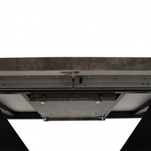 Masa Extensibila Model Gunnar, 160-200x90x75 cm, Gri Ciment/Negru - Img 8