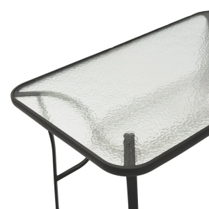 Masă grădină, Pako World, model Ensure, Metal si Sticla Securizata, Negru, 140 x 80 x 70 cm - Img 5