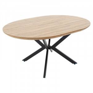 Masa Lydia MDF extensibila culoarea, culoarea nuc - negru 120 - 160x120x79cm - Img 3