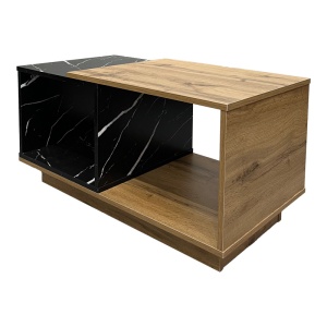 Măsuță de cafea Fetix, sonoma/negru marmorat, 90x45x45 cm - Img 4