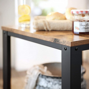 Masuta de Cafea Model Andre, 45x45x55 cm, Maro Rustic/Negru - Img 6