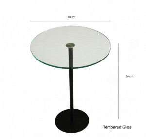 Masuta de Cafea Model Cain, 40x40x50 cm, Negru, Blat Sticla securizata - Img 4