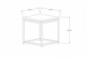 Masuta de Cafea Model Felicity, 45x45x45.5 cm, Negru - Img 5