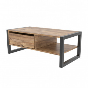 Masuta de Cafea Model Fernandez, 105x55x40 cm, Pin/Negru - Img 6
