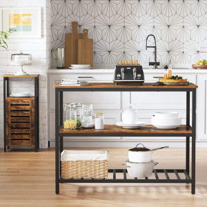 Masuta de Cafea Model Kason, 120x60x90 cm, Maro Rustic / Negru - Img 2