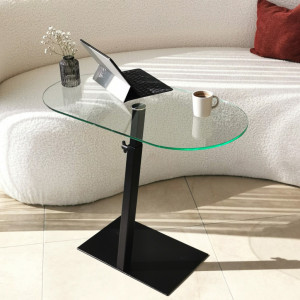Masuta de Cafea Model Katelyn, 70x35x75 cm, Negru, Blat Sticla securizata - Img 2