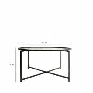Masuta de Cafea Model King, 83x83x40 cm, Negru, Blat Sticla securizata - Img 6