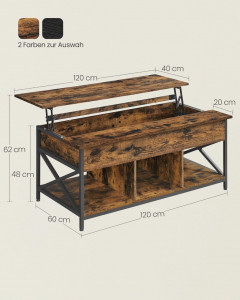 Masuta de Cafea Model Kyra, 120×59.9×49.4 cm, Maro/Negru - Img 3