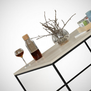 Masuta de Cafea Model Lin, 75x75x43 cm, Stejar/Negru - Img 2