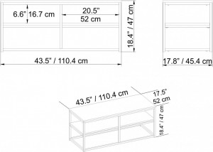 Masuta de Cafea Model Pacheco, 110.4x52x47 cm, Auriu/Alb - Img 5