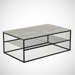 Masuta de Cafea Model Ray, 95x55x43 cm, Stejar/Negru - Img 5
