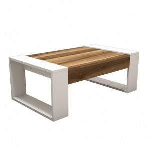 Masuta de Cafea Model Wyatt, 102x60x37.6 cm, Nuc/Crem - Img 3