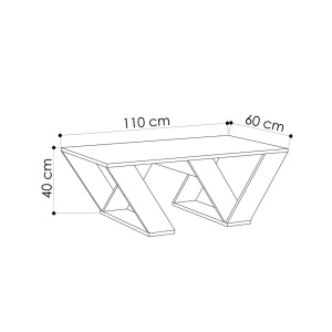 Măsuţă de cafea Pipra Alb 110x60x40 cm - Img 4