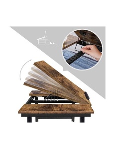Măsuta pentru laptop, Songmics, Maro Rustic, 71 x 35 x 23 cm - Img 4