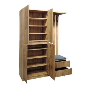Mobilă hol Zomie, natural, 131x41.5x180.4 cm - Img 2