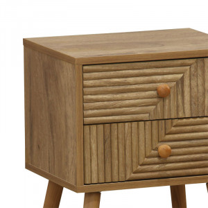 Noptiera Historic cu 2 sertare culoarea lemn natural 37.5x32x54cm - Img 2
