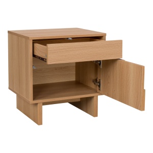 Noptiera Jenfia, cu 3 sertare, Natural, 48 x 39 x 50,5 cm - Img 3